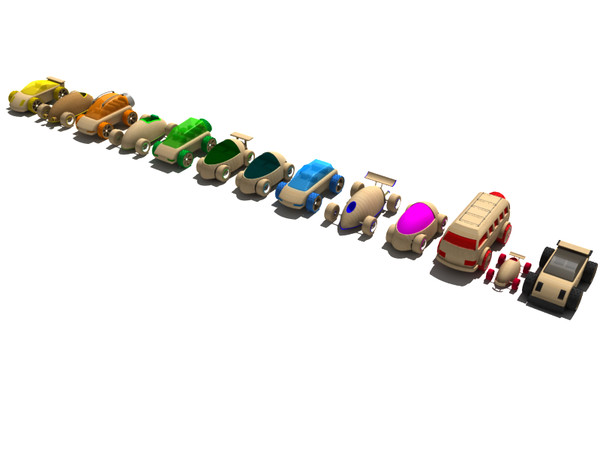 toy car obj - Wooden toy car collection... by gile.073